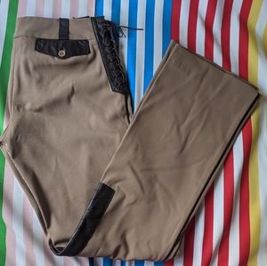 Dolce & Gabbana Virgin Wool Leather Corset Pants